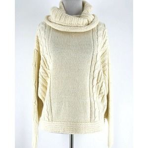 Topshop Women's Cream Turtle Neck Long Sleeve Pullover Sweater Size 0-2 NEW